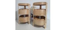 Ensemble de 2 lampes de chevet ou salon en bambou