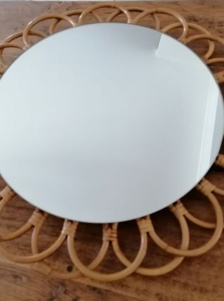 Miroir en rotin vintage 
