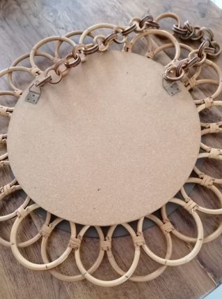Miroir en rotin vintage 