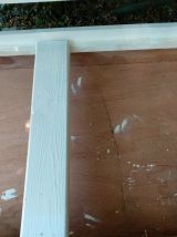 banquette/canapé en bois peint en blanc vendu sans matelas