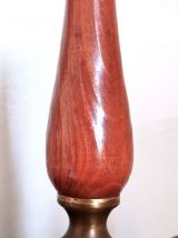 Ensemble de 2 Bougeoirs ancien en bois et laiton