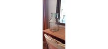 Grand Pot/bonbonnière en verre transparent avec des motifs