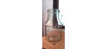 Grand Pot/bonbonnière en verre transparent avec des motifs