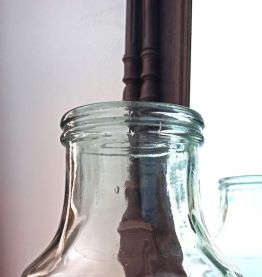 Grand Pot/bonbonnière en verre transparent avec des motifs