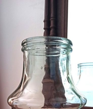  Pot en verre transparent avec des motifs