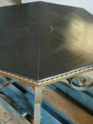Table basse dalle ardoise et fer forgé UNIQUE