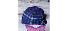 casquette escossaise enfant bébé années 70 vintage bleu