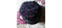 casquette escossaise enfant bébé années 70 vintage bleu