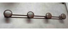 Porte-manteau vintage industriel marron 4 portants à restaur