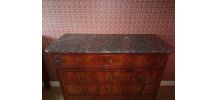 Commode écritoire noyer &amp;amp; son marbre vintage