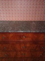 Commode écritoire noyer &amp; son marbre vintage