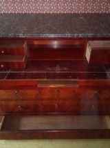 Commode écritoire noyer &amp; son marbre vintage
