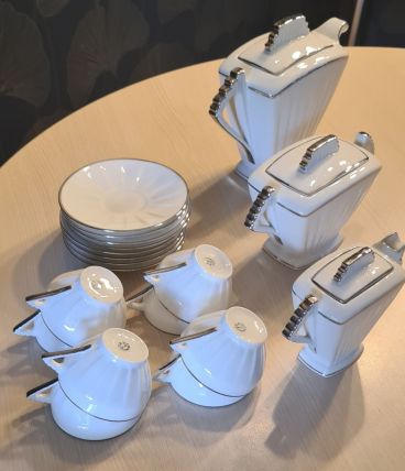 SERVICE A THE CAFE ANCIEN PORCELAINE LIMOGES  Art Deco 1920 