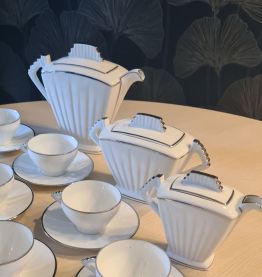 SERVICE A THE CAFE ANCIEN PORCELAINE LIMOGES  Art Deco 1920 