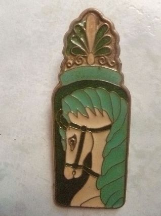 Pince à papiers en laiton émaillée, vintage