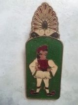 Pince à papiers en laiton émaillée, vintage
