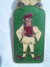 Pince à papiers en laiton émaillée, vintage