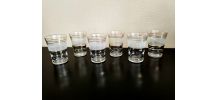 Lot de 6 verres granités blancs