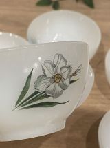 Set de 6 tasses Arcopal "Narcisse" et "volubilis"