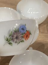 Set de 6 tasses Arcopal "Narcisse" et "volubilis"