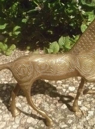 figurine, cheval en laiton, vintage