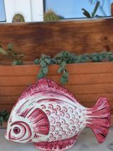 Vase poisson céramique de Sèvres signé MF 