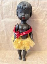Vintage années 50/60 - Rare Poupée celluloïd noire 25 cm