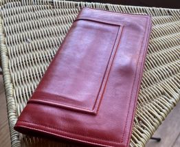 pochette cuir orange