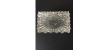 Grand globe rectangulaire pour plafonnier en verre moulé