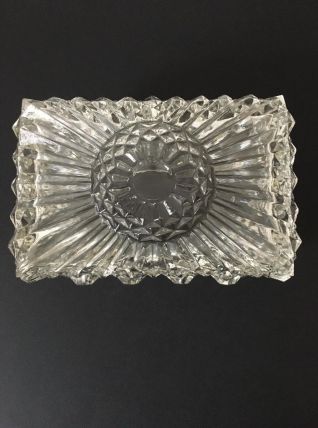 Grand globe rectangulaire pour plafonnier en verre moulé