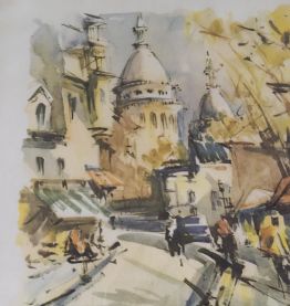 Aquarelle signée Marius Girard (Années 60)