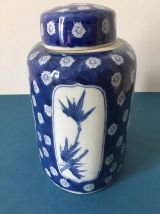 Grande boîte à thé en porcelaine, forme oblongue