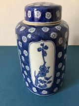Grande boîte à thé en porcelaine, forme oblongue