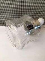 Suspension avec globe en verre effet craquelé