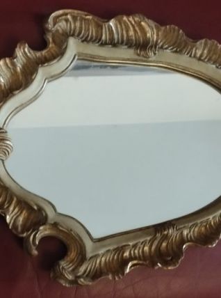 Miroir ancien doré en flammes, rare - style Louis XV