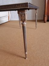 Table basse rectangulaire style Empire, en Bronze et Marbre 