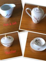 Vaisselle véritable porcelaine liseré or épi très bon état 
