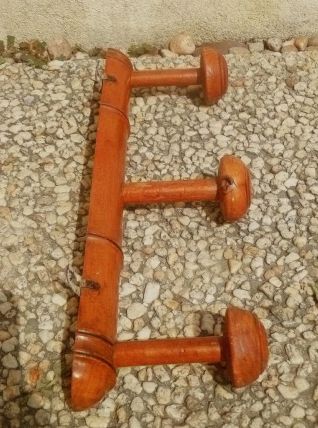patère murale en bois , vintage