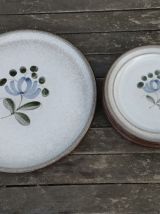 7 assiettes dessert et plat, grès modèle Fanchon MBFA Pornic