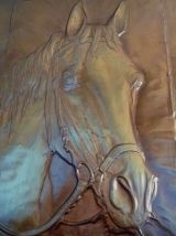 tableau en métal , cheval