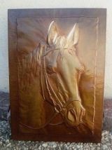 tableau en métal , cheval