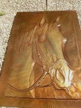 tableau en métal , cheval