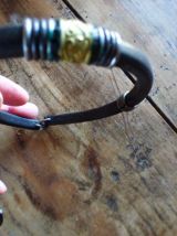 Collier et Bracelet cuir et métal Africains