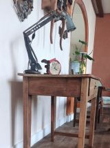 Table de ferme ancienne en bois, table de travail, bureau en