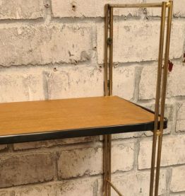 etagere  1950 a 60  string plaquage bois  avec jonc en bordu