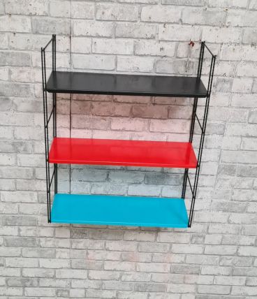 etagere style string  1960 a 70   ,    metal  peint  montant