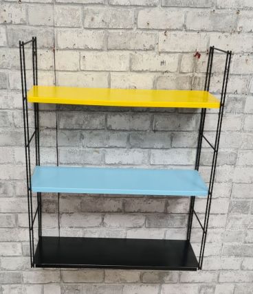 etagere style string  1960 a 70   ,    metal  peint  montant