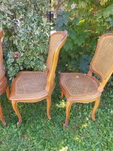 lot de 3 chaises "Régence" en cannage