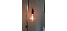 Lampe en bois faite main Ampoule type Edison