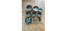 LOT DE 6 GAMELLES ALU. CAMPING ANNEES 60